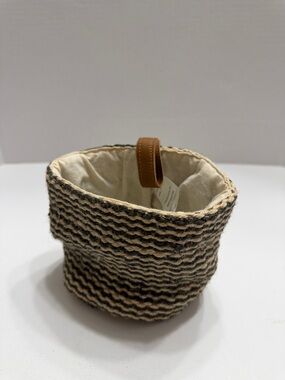 Creative Co-Op Natural and Brown Jute Mini Storage Basket